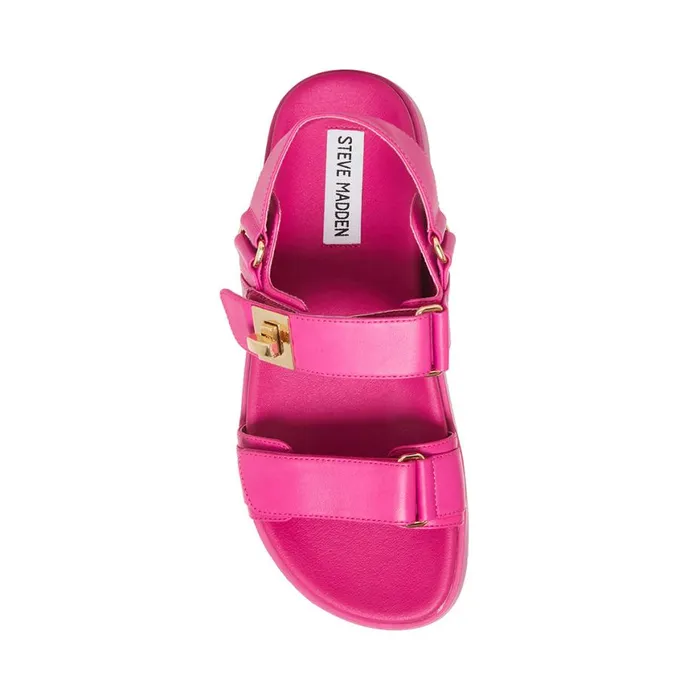 Steve Madden Mona Pink Leather Womens Sandals