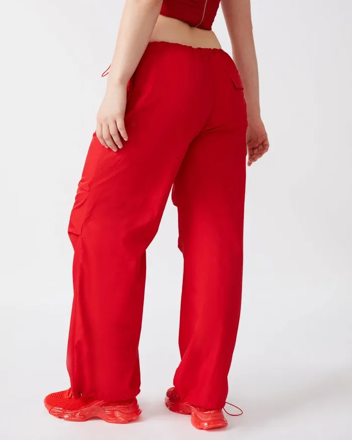 Steve Madden Pia Parachute Pant Red Womens Bottoms