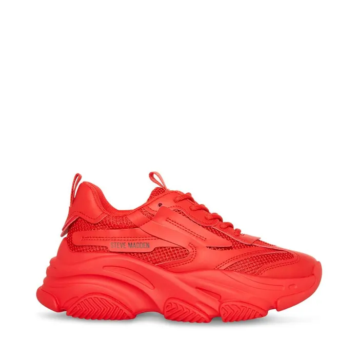 Steve Madden Possession Red Womens Sneakers