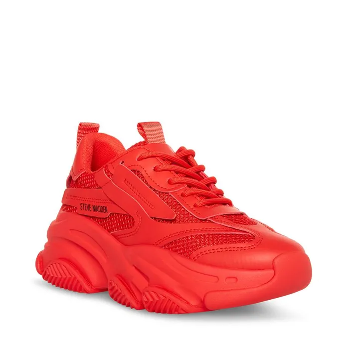 Steve Madden Possession Red Womens Sneakers