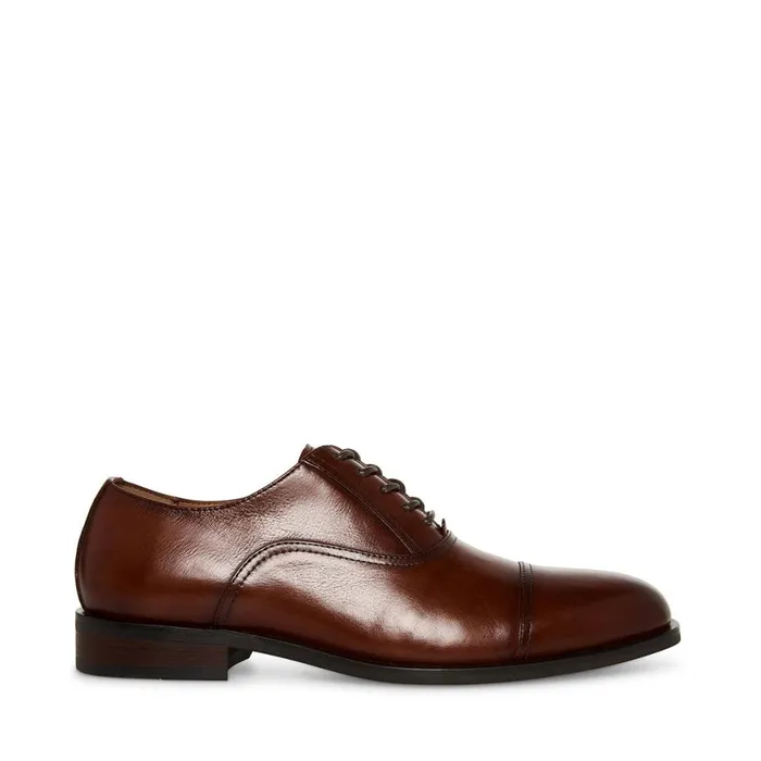 Steve Madden Princeton Cognac Leather Mens Dress