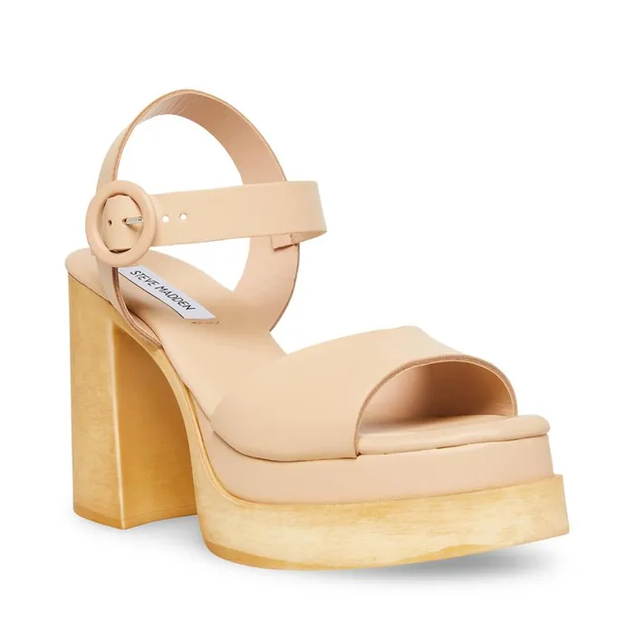 Steve Madden Ruth Natural Leather Womens Sandals