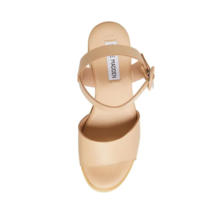 Steve Madden Ruth Natural Leather Womens Sandals