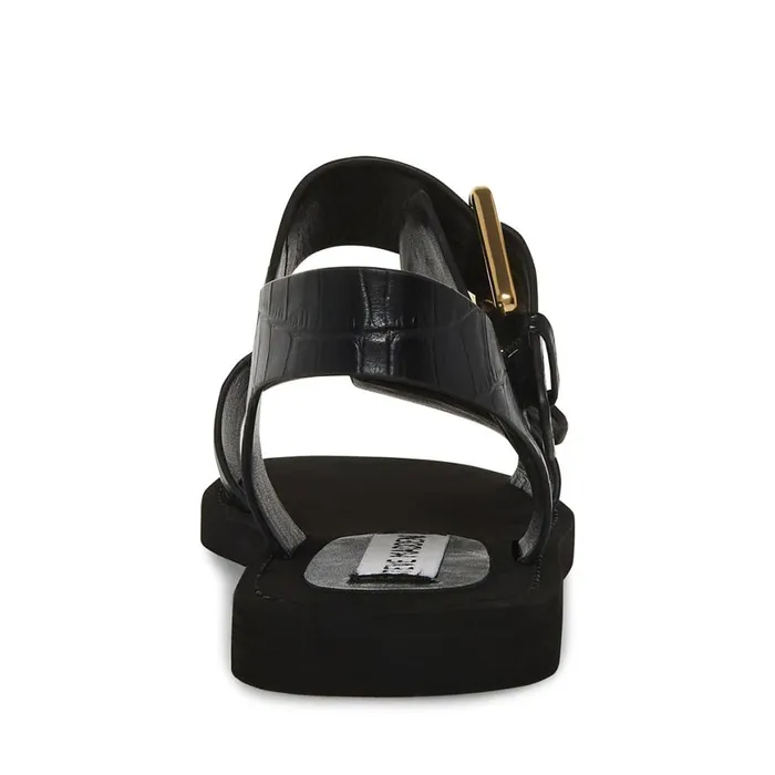 Steve Madden Santo Black Crocodile Womens Sandals