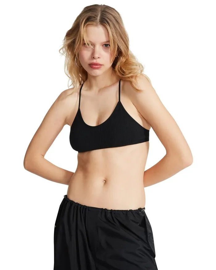 Steve Madden The Ella Mesh Bralette Black Womens Tops and Shirts