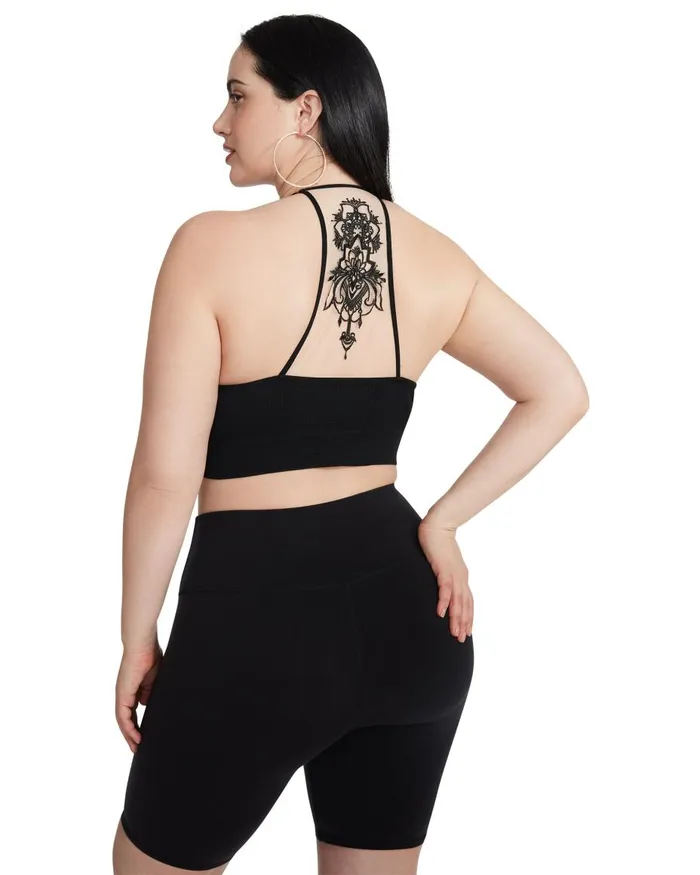 Steve Madden The Ella Mesh Bralette Black Womens Tops and Shirts