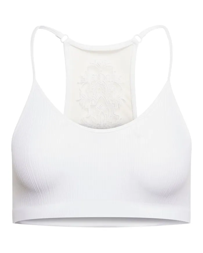 Steve Madden The Ella Mesh Bralette White Womens Tops and Shirts