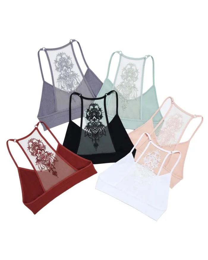 Steve Madden The Ella Mesh Bralette White Womens Tops and Shirts
