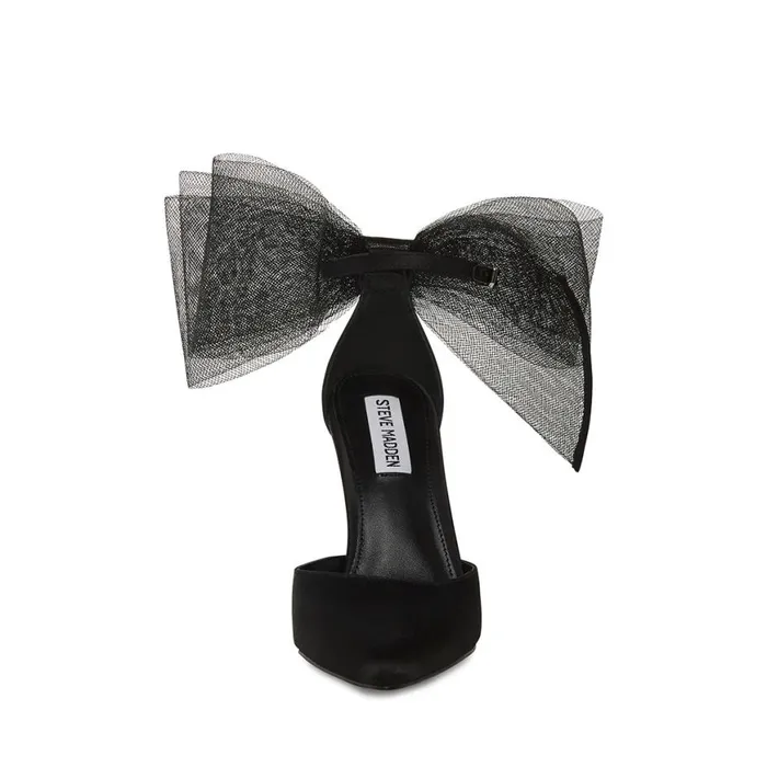 Steve Madden Valenteen Black Satin Womens Heels