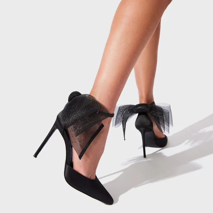 Steve Madden Valenteen Black Satin Womens Heels