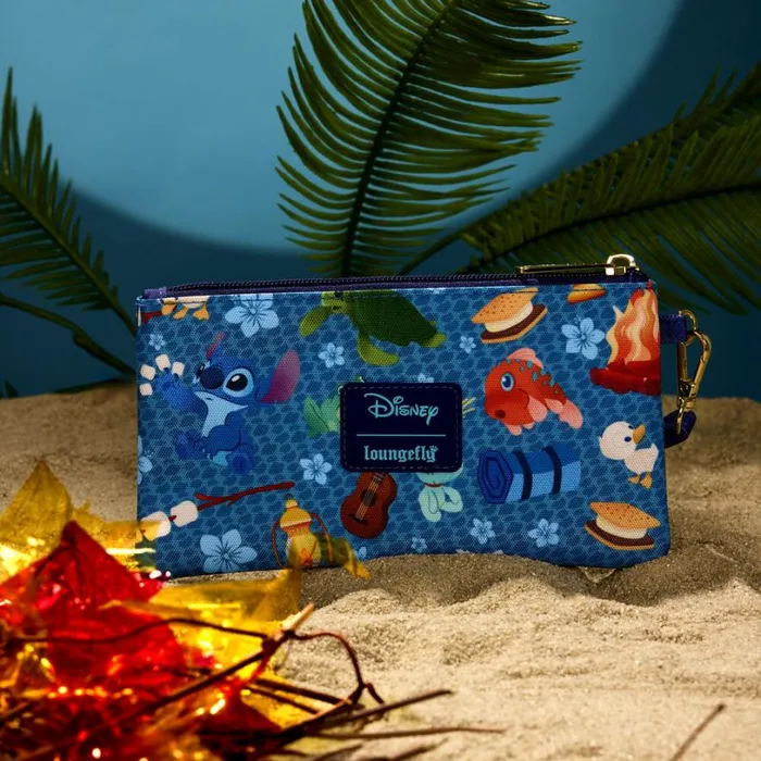 Stitch Camping Cuties AllOver Print Nylon Zipper Pouch Wristlet Unisex Loungefly Bags and Wallets Stitch Camping Cuties AllOver Print Nylon Zipper Pouch Wristlet Unisex Loungefly Bags and Wallets