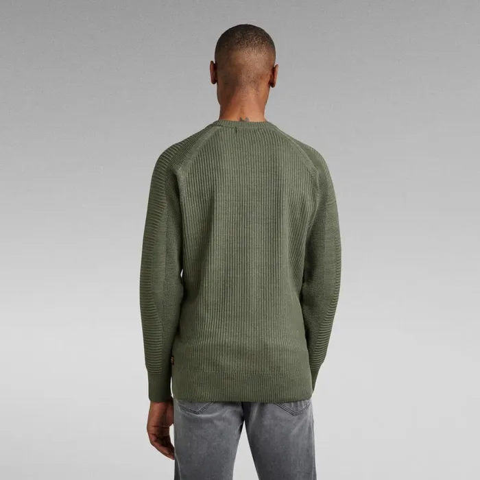Sweaters Men GStar RAW 3D Biker Knitted Sweater Light Huntergrey Moss
