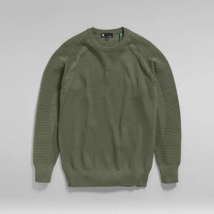 Sweaters Men GStar RAW 3D Biker Knitted Sweater Light Huntergrey Moss
