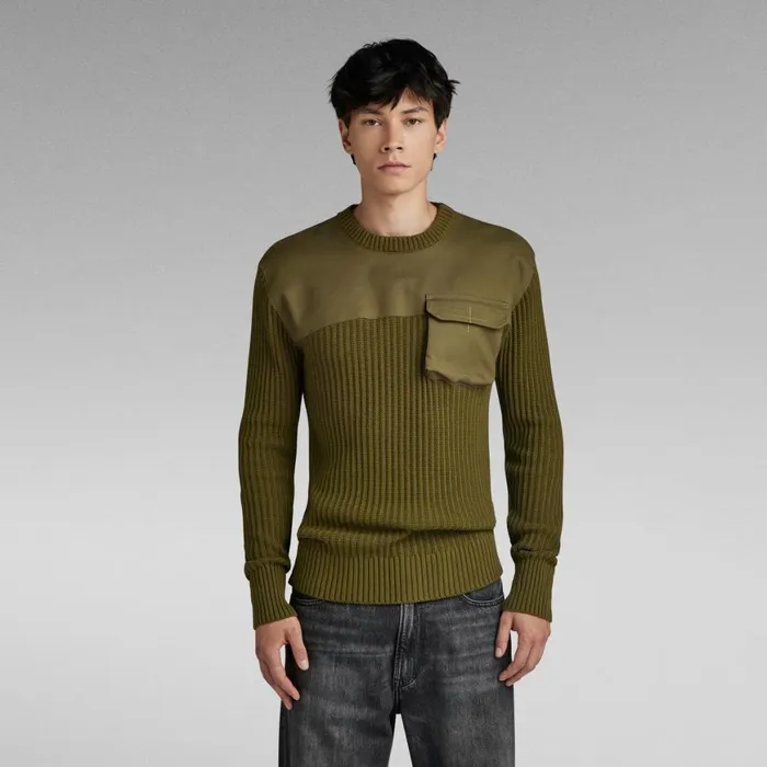 Sweaters Men GStar RAW Army Knitted Sweater Dark Olive