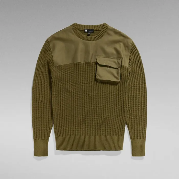 Sweaters Men GStar RAW Army Knitted Sweater Dark Olive