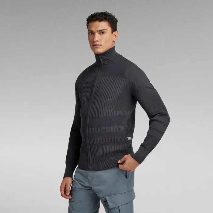 Sweaters Men GStar RAW Engineered Zip Thru Knit Shadow