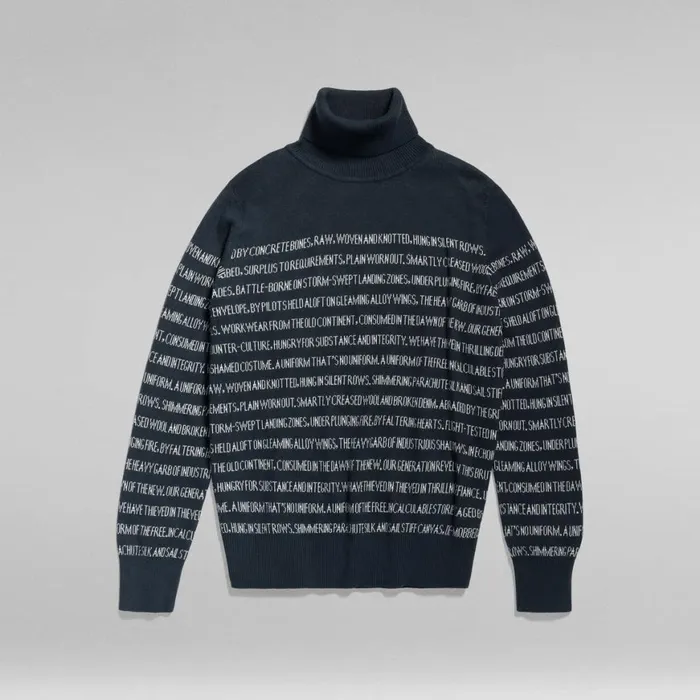 Sweaters Men GStar RAW Unisex Jacquard Stripe Turtle Knit Salutemilk Stripe