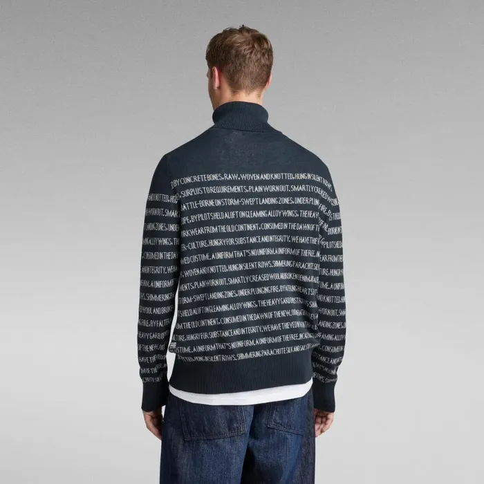 Sweaters Men GStar RAW Unisex Jacquard Stripe Turtle Knit Salutemilk Stripe