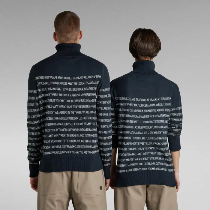 Sweaters Men GStar RAW Unisex Jacquard Stripe Turtle Knit Salutemilk Stripe