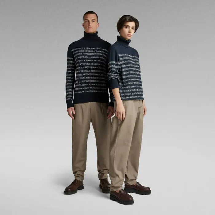 Sweaters Men GStar RAW Unisex Jacquard Stripe Turtle Knit Salutemilk Stripe