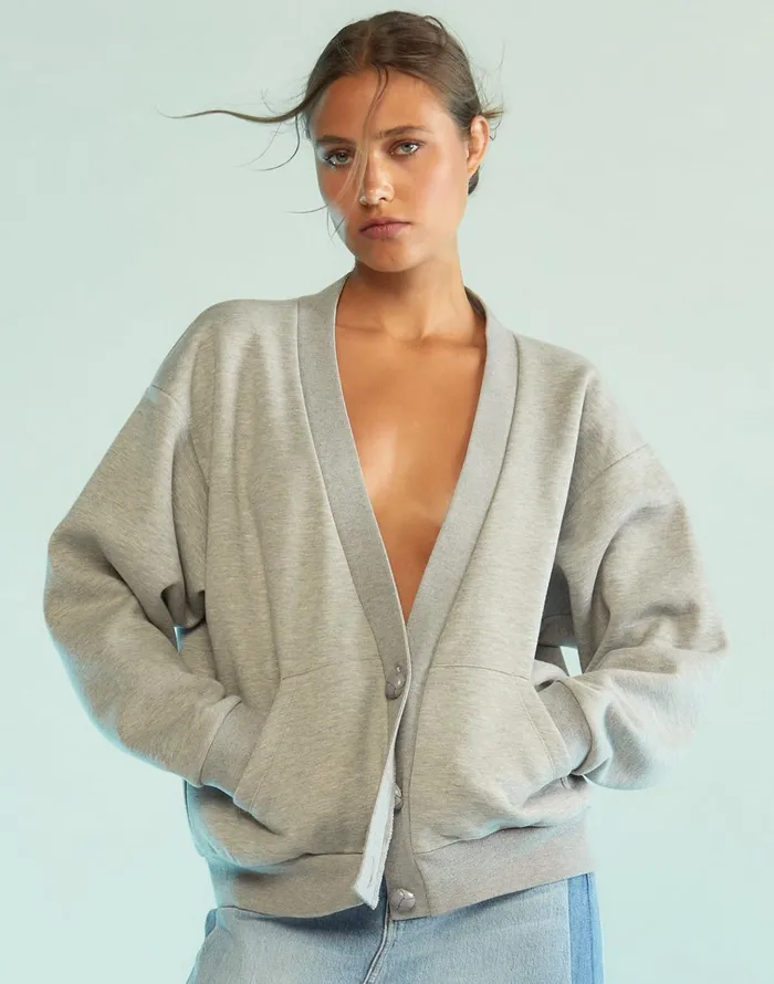 Sweatshirt Cardigan 8211 Hgrey Women Cynthia Rowley Tops