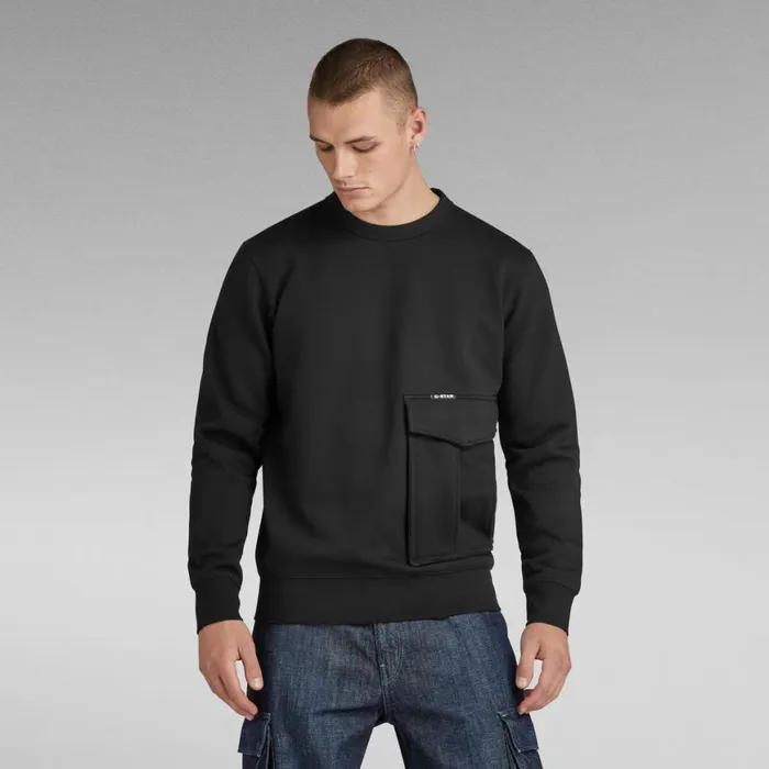 Sweatshirts and Hoodies Men GStar RAW Cargo Sweater Dark Black