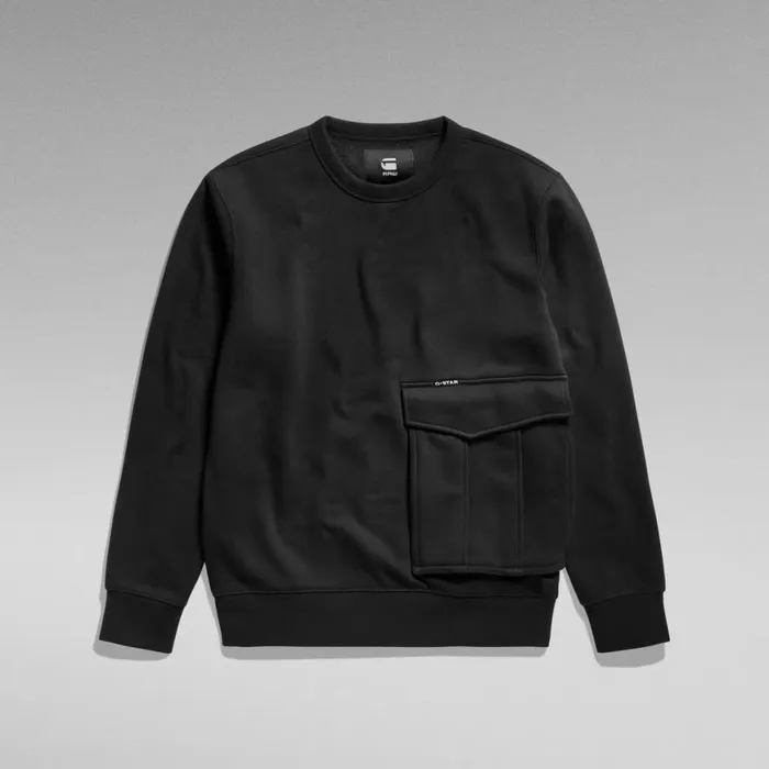 Sweatshirts and Hoodies Men GStar RAW Cargo Sweater Dark Black