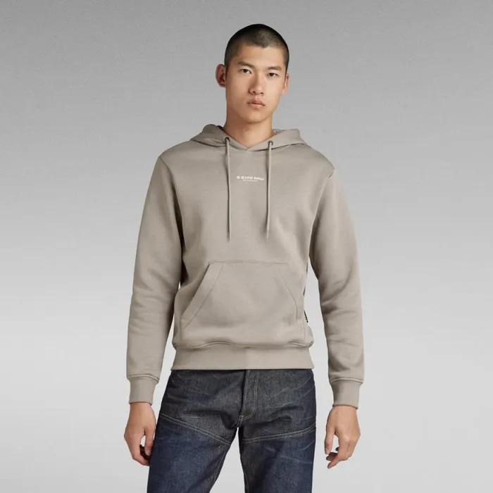 Sweatshirts and Hoodies Men GStar RAW Center Chest Logo Hooded Sweater Elephant Skin Sweatshirts and Hoodies Men GStar RAW Center Chest Logo Hooded Sweater Elephant Skin