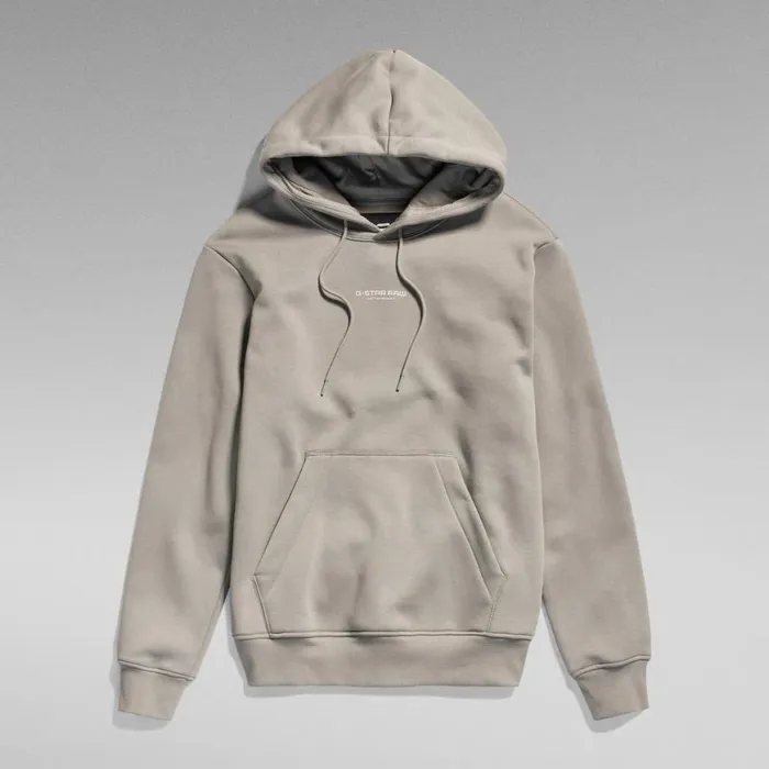 Sweatshirts and Hoodies Men GStar RAW Center Chest Logo Hooded Sweater Elephant Skin
