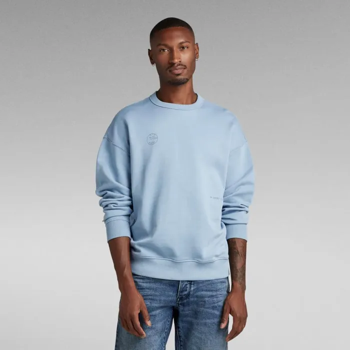 Sweatshirts and Hoodies Men GStar RAW Irregular Graphics Loose Sweater Lake