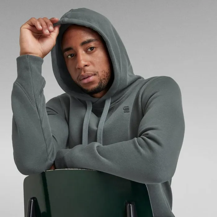 Sweatshirts and Hoodies Men GStar RAW Premium Core Hooded Sweater Graphite