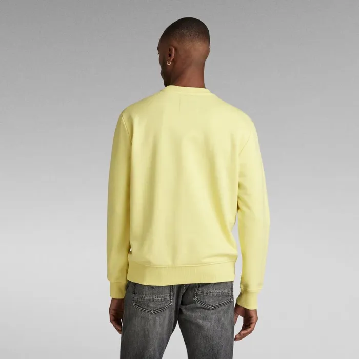 Sweatshirts and Hoodies Men GStar RAW Puff Logo Print Crew Sweater Lemonade