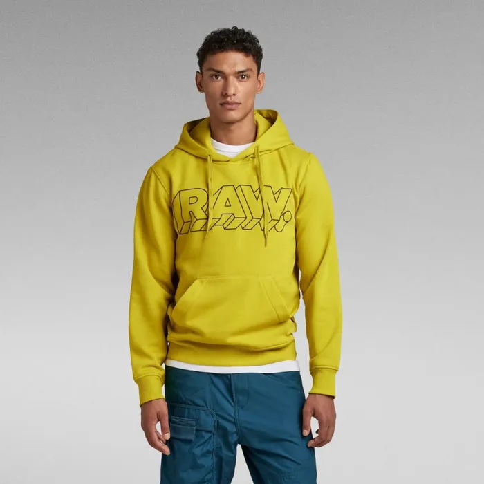 Sweatshirts and Hoodies Men GStar RAW RAW 3D Hooded Sweater Dark Hivis