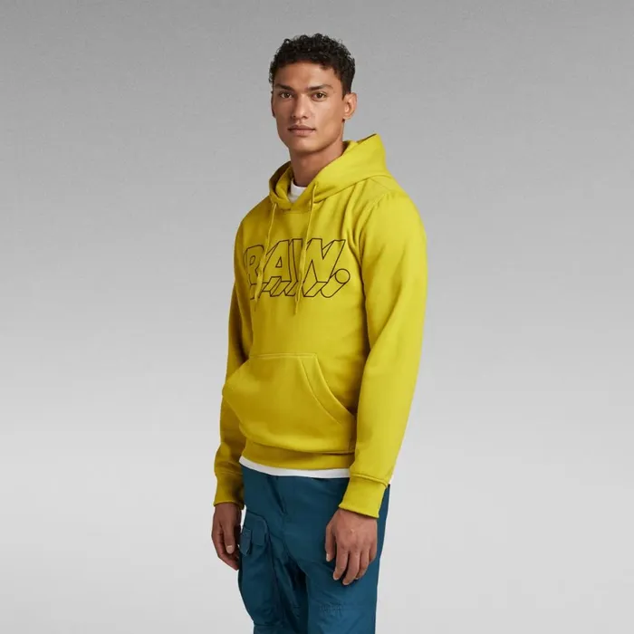 Sweatshirts and Hoodies Men GStar RAW RAW 3D Hooded Sweater Dark Hivis