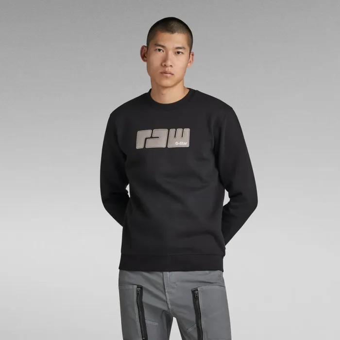 Sweatshirts and Hoodies Men GStar RAW RAW Felt Sweater Dark Black