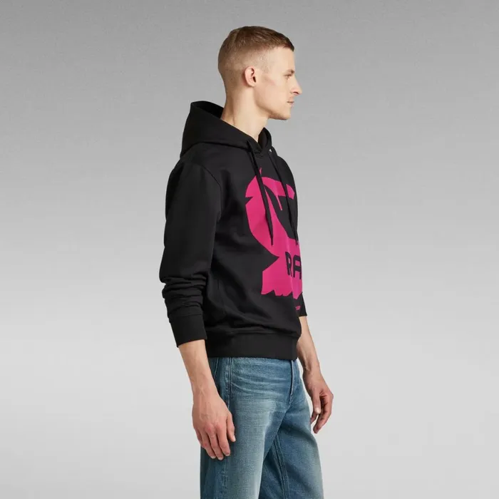 Sweatshirts and Hoodies Men GStar RAW Shadow Drop Graphic Hoodie Dark Black