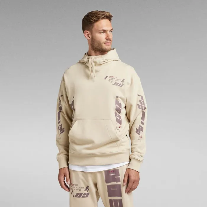 Sweatshirts and Hoodies Men GStar RAW Sobiru Loose Hooded Sweater Brown Rice