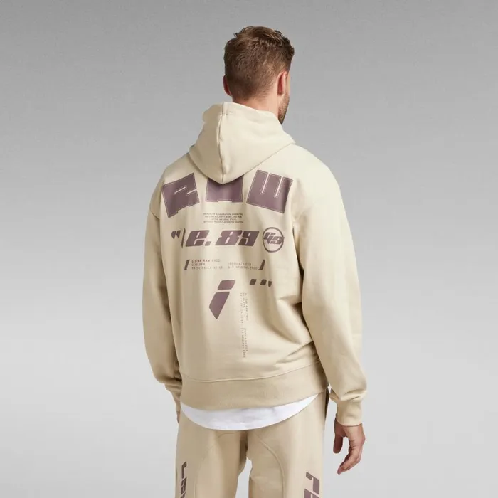 Sweatshirts and Hoodies Men GStar RAW Sobiru Loose Hooded Sweater Brown Rice