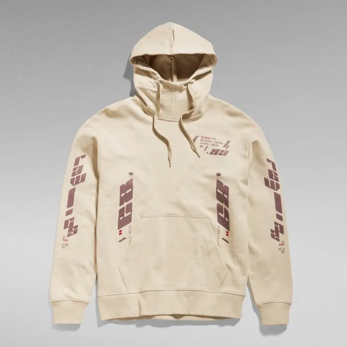 Sweatshirts and Hoodies Men GStar RAW Sobiru Loose Hooded Sweater Brown Rice