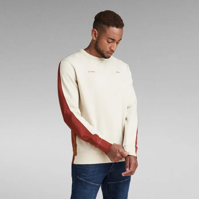 Sweatshirts and Hoodies Men GStar RAW Tape Colorblock Sweater Dark Talcauburn Color Block