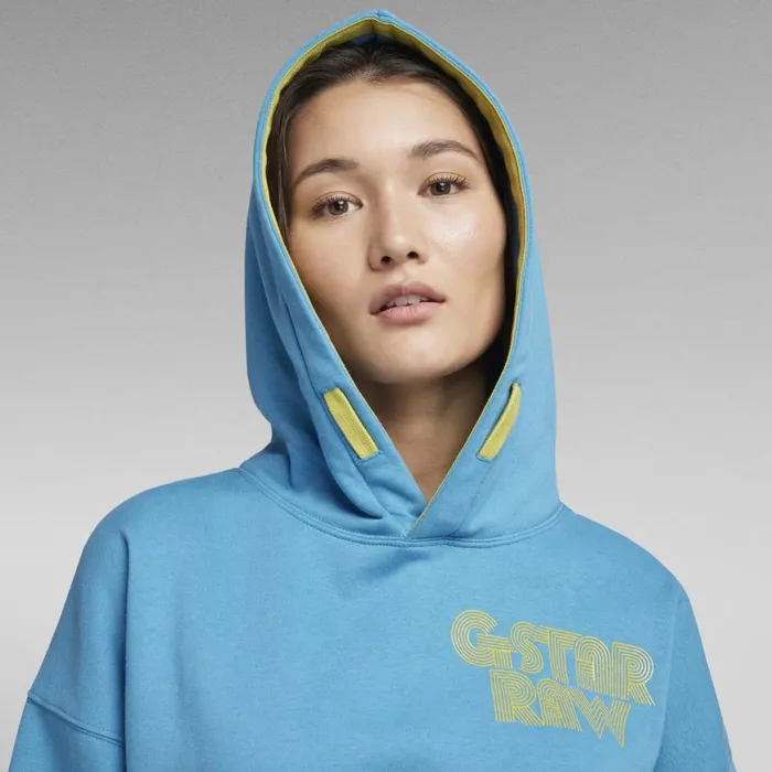 Sweatshirts and Hoodies Men GStar RAW Unisex Disco Chest Hoodie Light Onymia Blue
