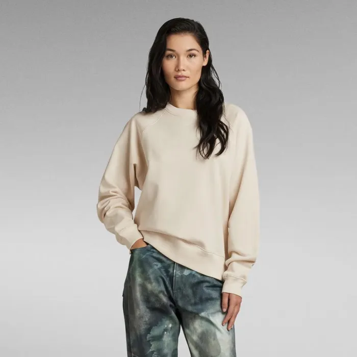 Sweatshirts and Hoodies Women GStar RAW Back Photo Print Sweater Ecru