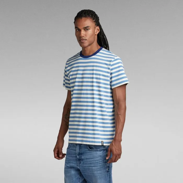 TShirts and Polos Men GStar RAW Essential Stripe Loose TShirt Milkdeep Wave Stripe