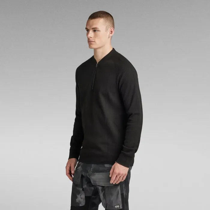TShirts and Polos Men GStar RAW Jirgi Slim Half Zip Tweeter Dark Black