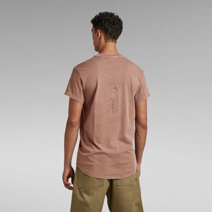TShirts and Polos Men GStar RAW Lash Badges TShirt Chocolate Berry Gd