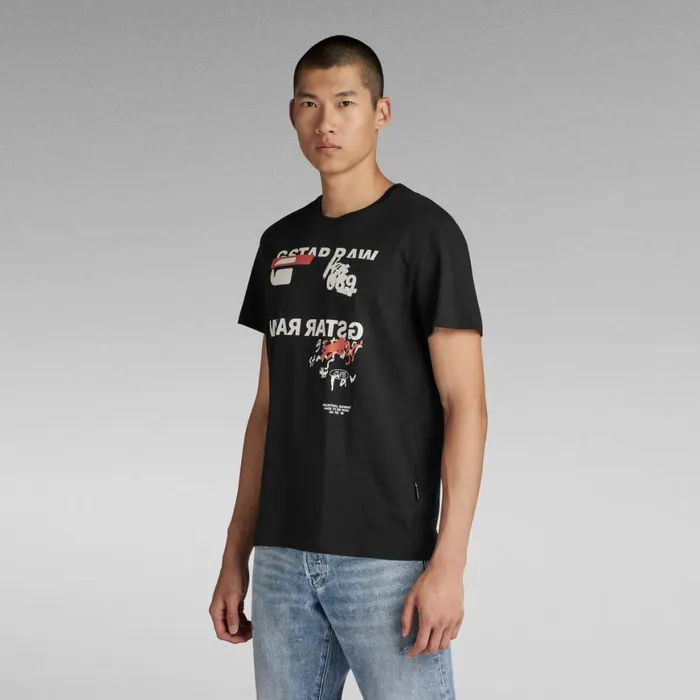 TShirts and Polos Men GStar RAW Mirror Graphic TShirt Dark Black