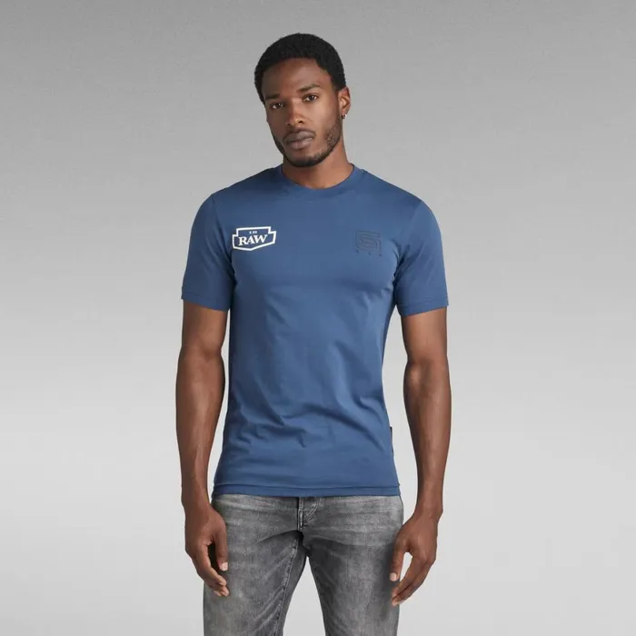 TShirts and Polos Men GStar RAW Multi Graphic Slim TShirt Rank Blue
