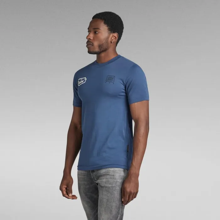 TShirts and Polos Men GStar RAW Multi Graphic Slim TShirt Rank Blue