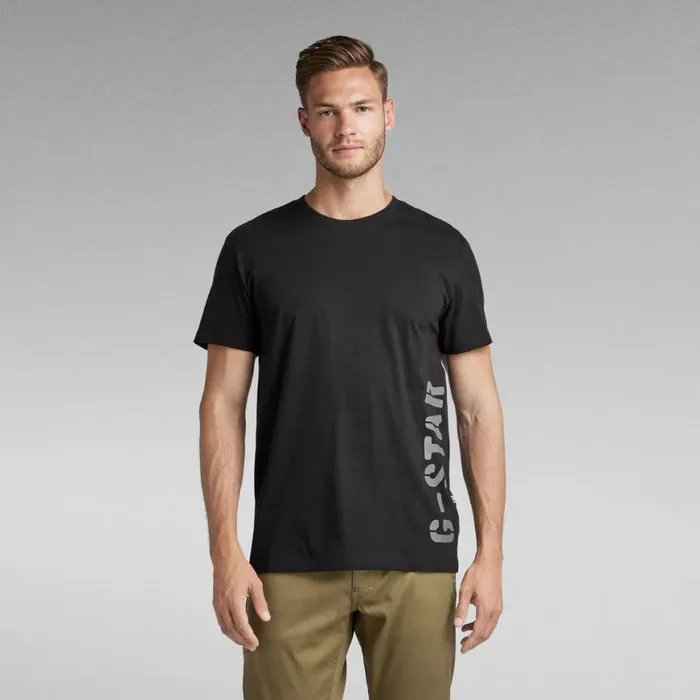 TShirts and Polos Men GStar RAW Side Stencil TShirt Dark Black