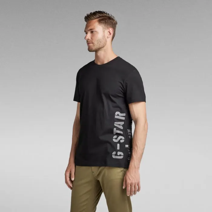 TShirts and Polos Men GStar RAW Side Stencil TShirt Dark Black